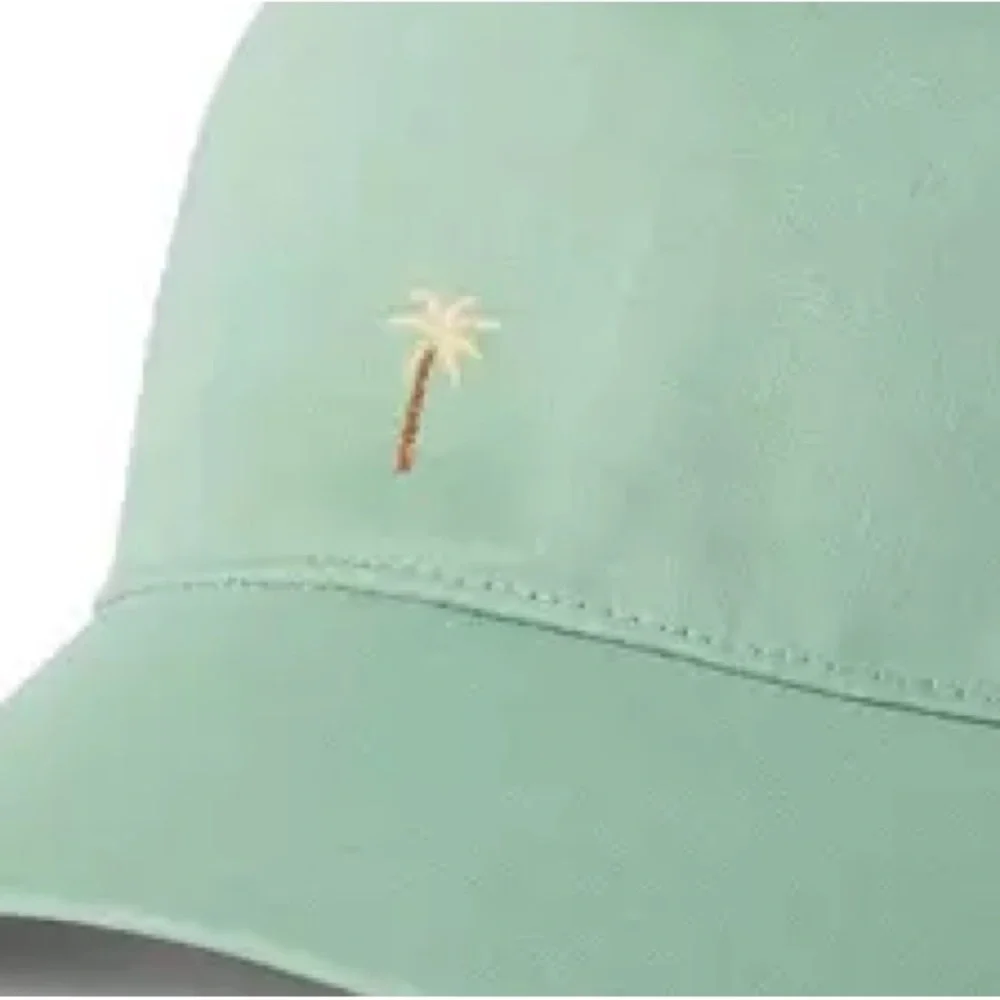 JANIE and JACK BABY EMBROIDERED PALM LINEN-COTTON CAP